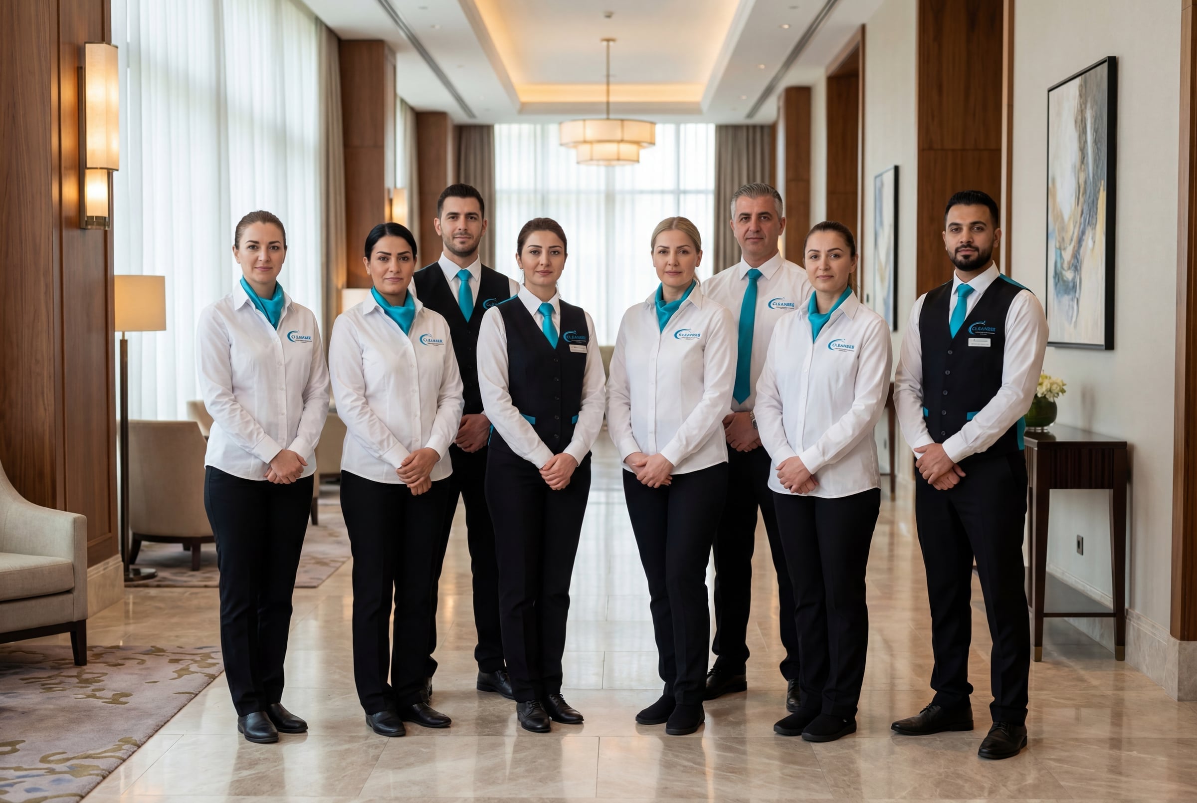 Das Cleansee-Team in einheitlicher Arbeitskleidung